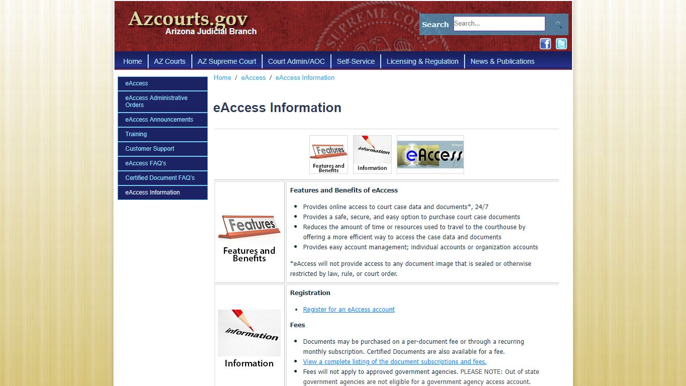 eAccess Information - Arizona Judicial Branch